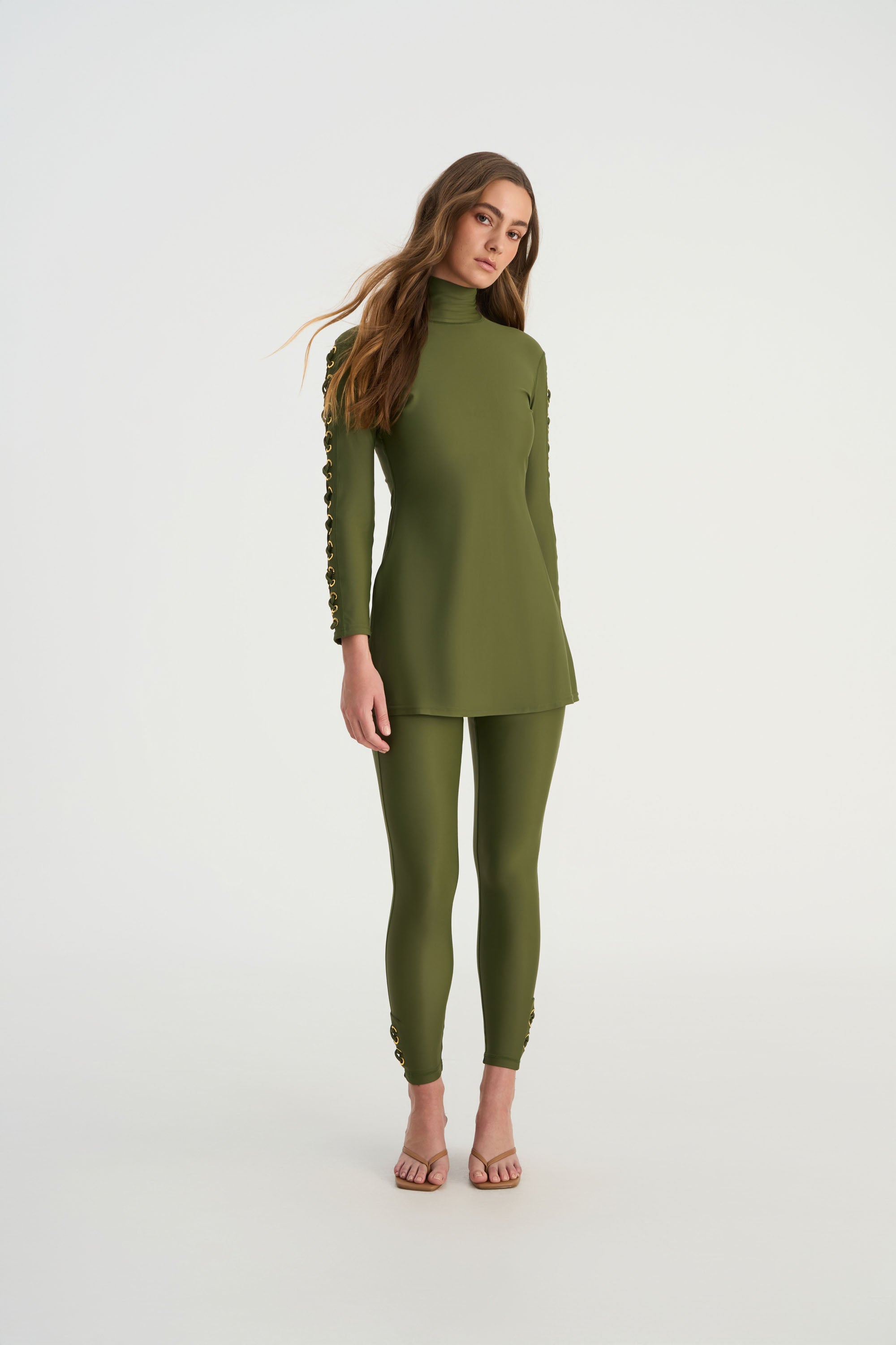 JAMILA UPF50+ swim tunic styled for luxury resort wear and coastal travel