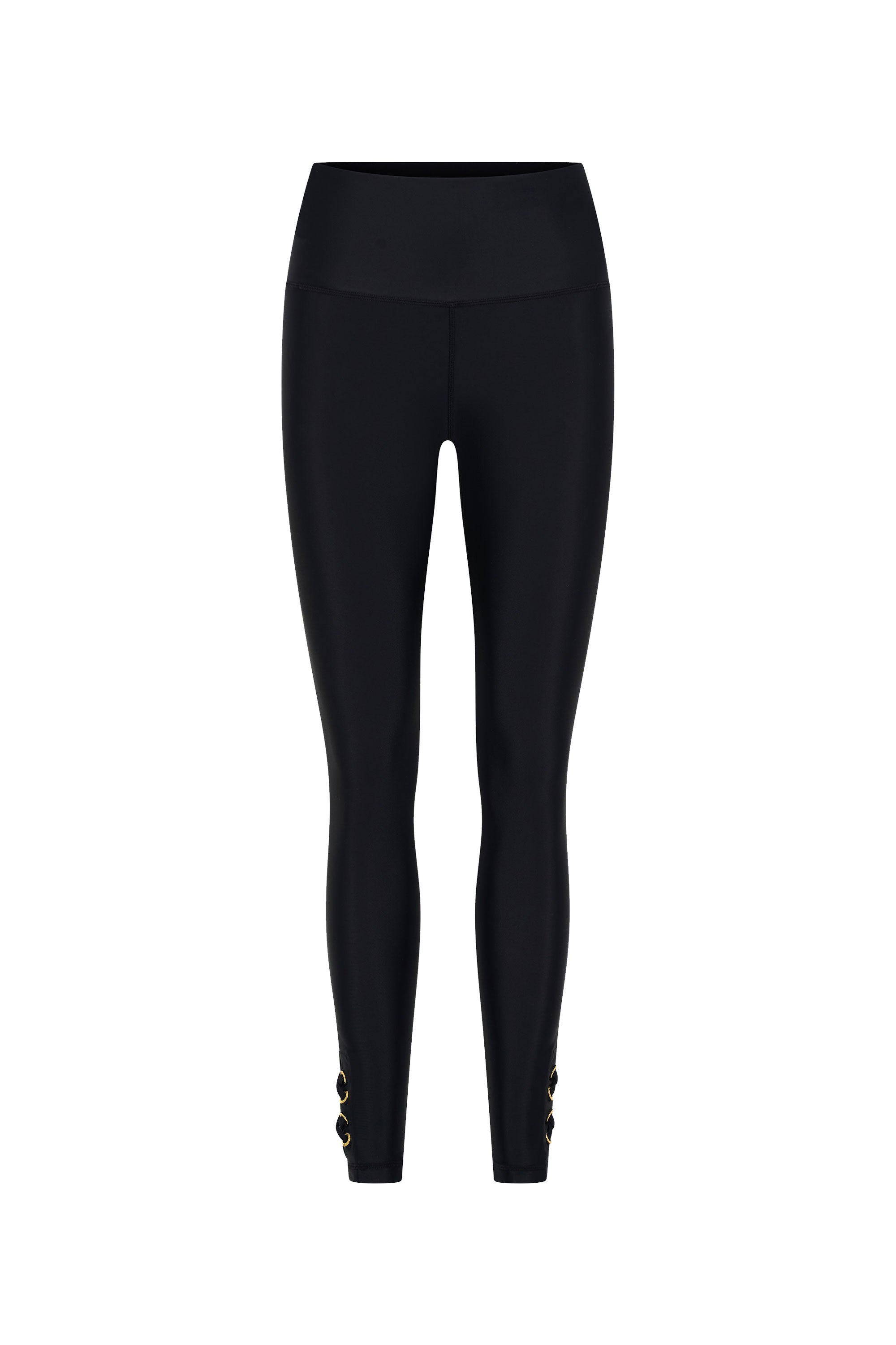 CEMILE black UPF50+ swim leggings with full coverage and sculpting fit for luxury modest swimwear