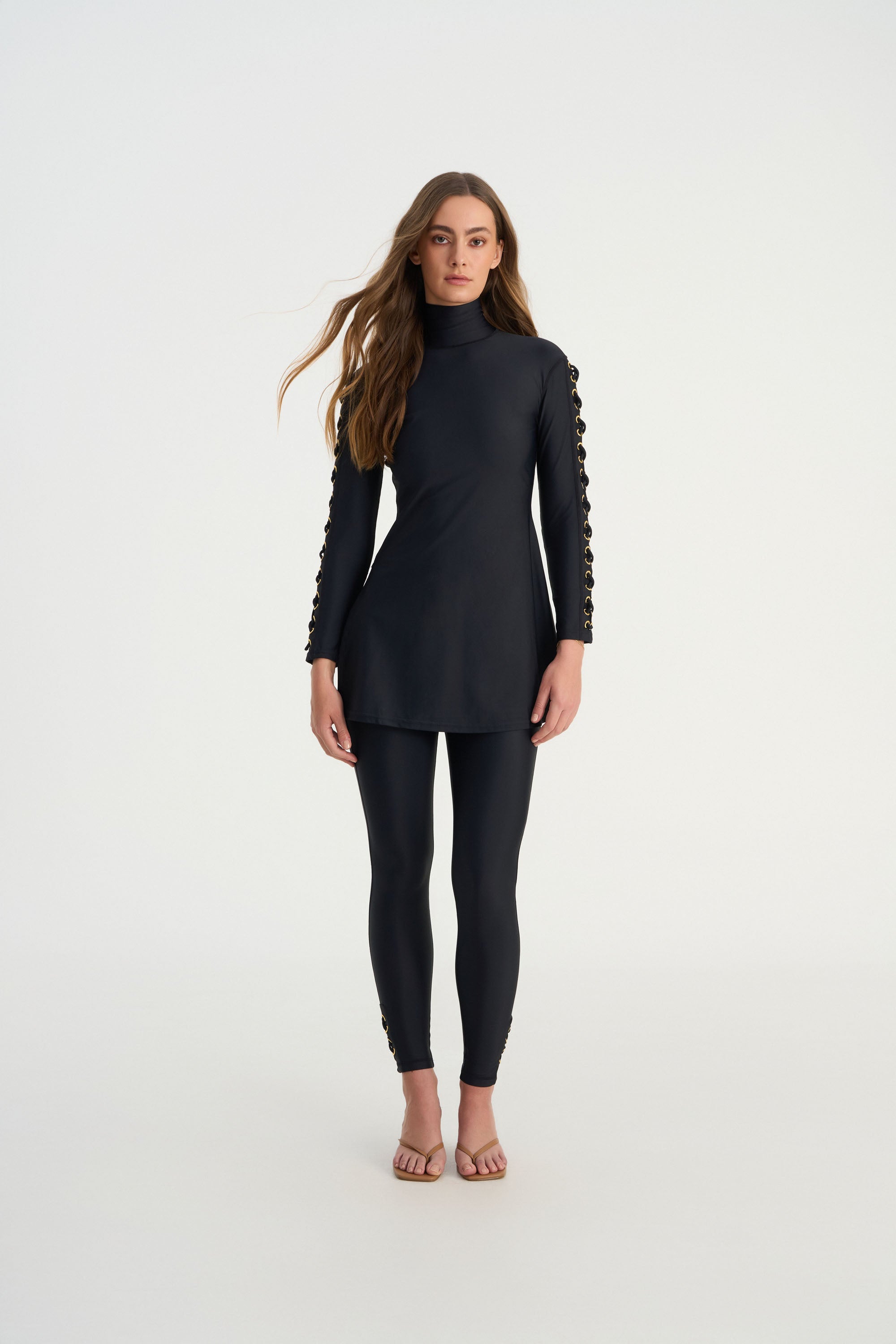 JAMILA UPF50+ swim tunic styled for luxury resort wear and coastal travel